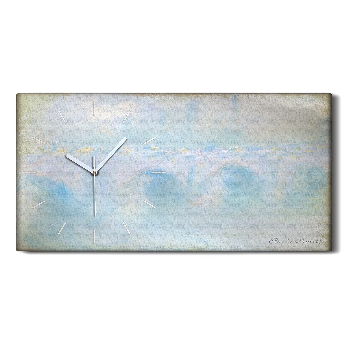 Horloge sur Toile Pont de Waterloo 60x30cm - Décoration Murale Salon Moderne