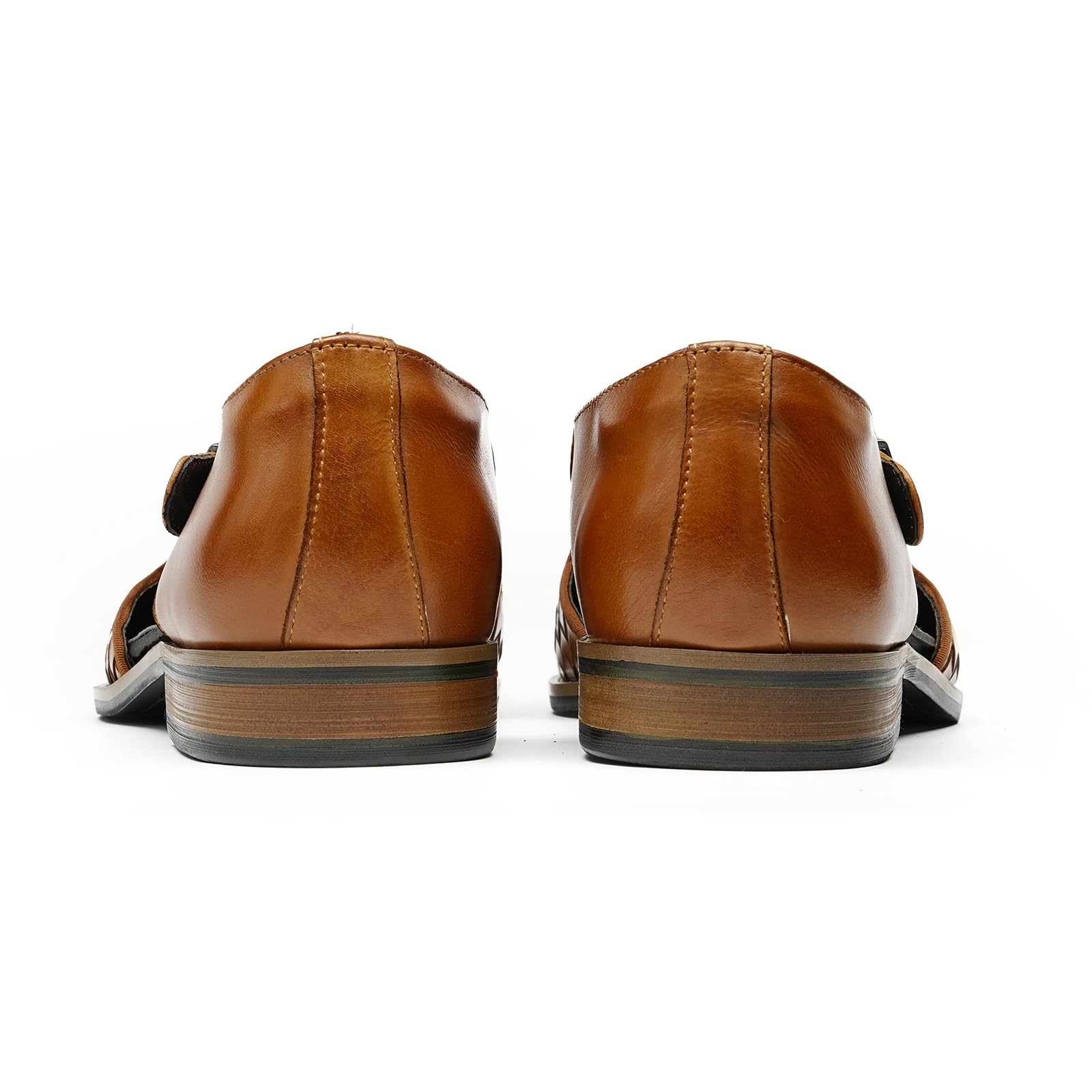 Herren Vintage Echtes Leder Gewebt Sandalen Geschlossene Zehe Business Lässige Halbschuhe