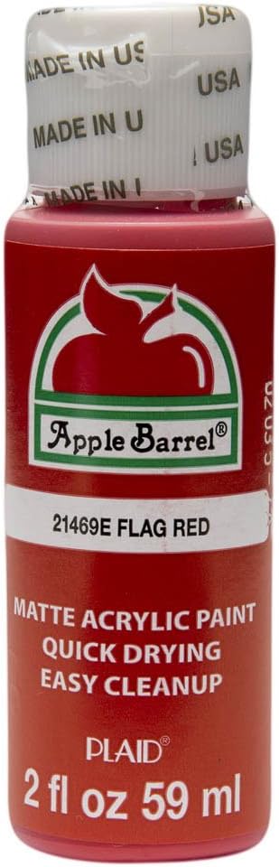 Apple Barrel Acrylic Paint in Assorted Colors (2 oz), 21469, Flag Red