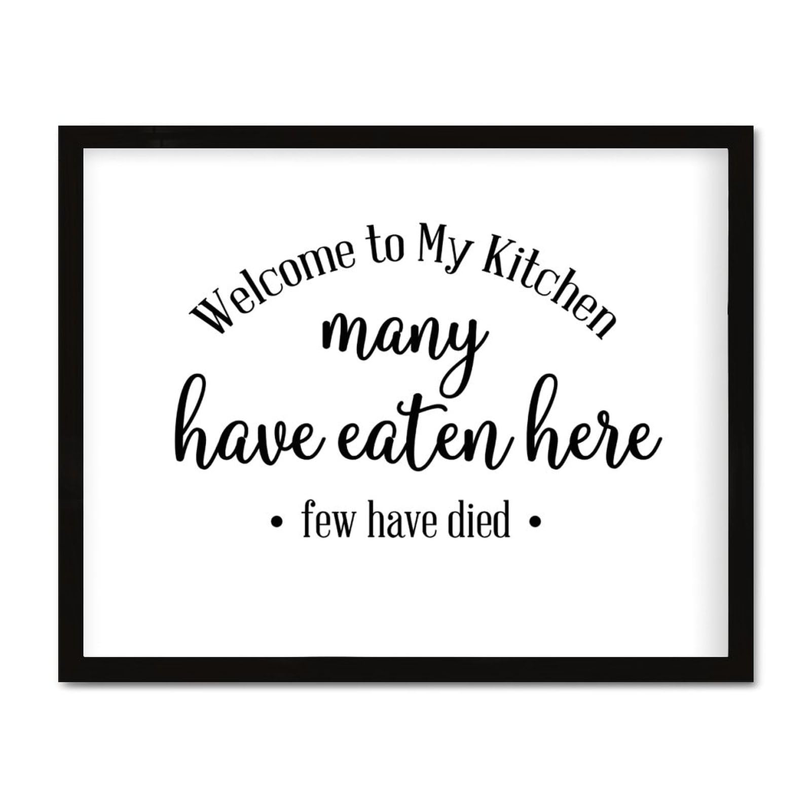 Panneau Welcome to My Kitchen en bois noble encadré, art mural haut de gamme 40x50 cm