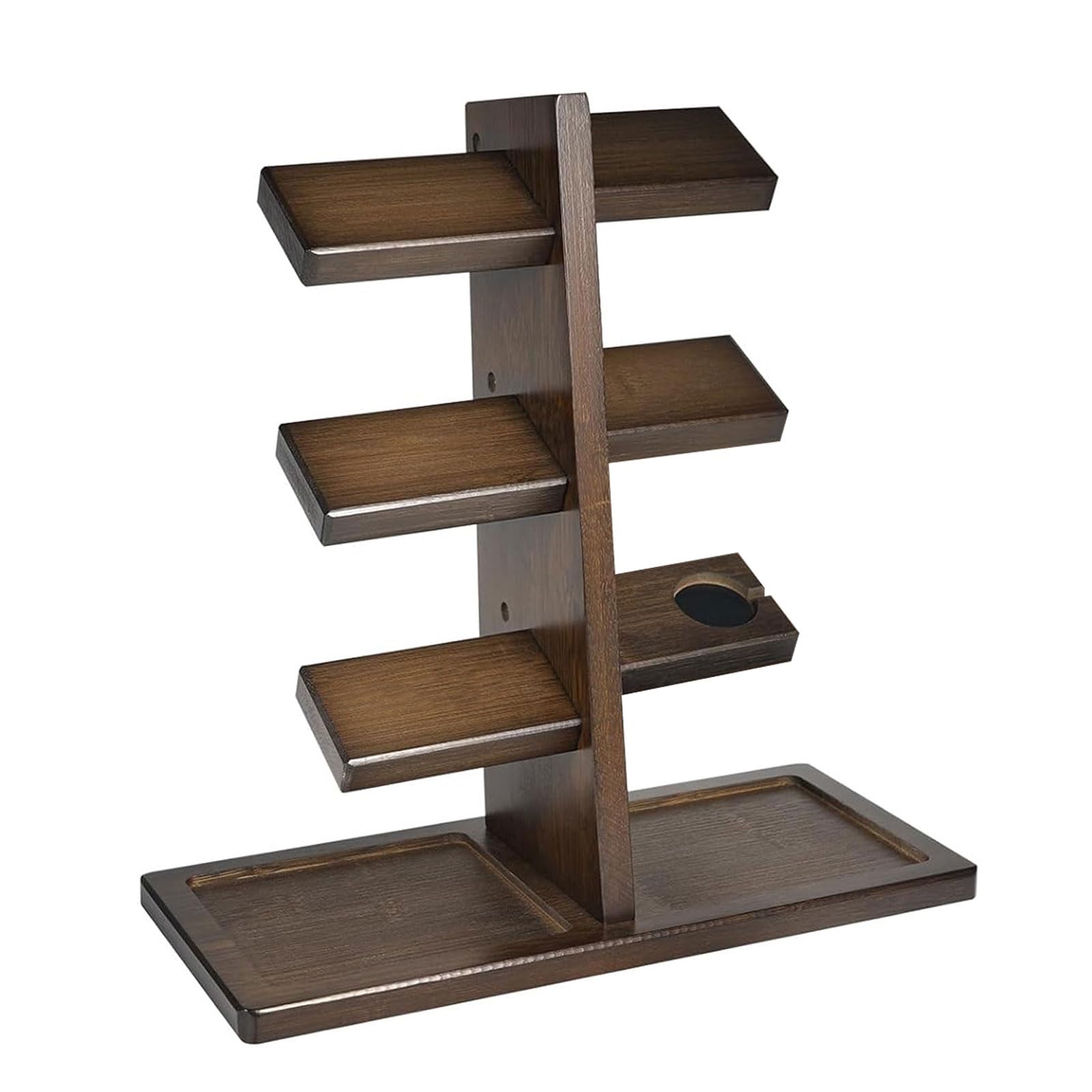 Shntig Wood Watch Holder Jewelry Organizers Display Stand Tabletop Jewelry Holder Wood Texture for Dresser Tabletop Planner