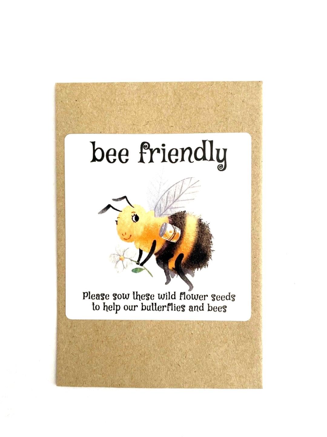 24 x UK Wild Flower Throw & Grow Seeds Mix Bee Friendly Kids Party Bags Favours 2.5g per Pack