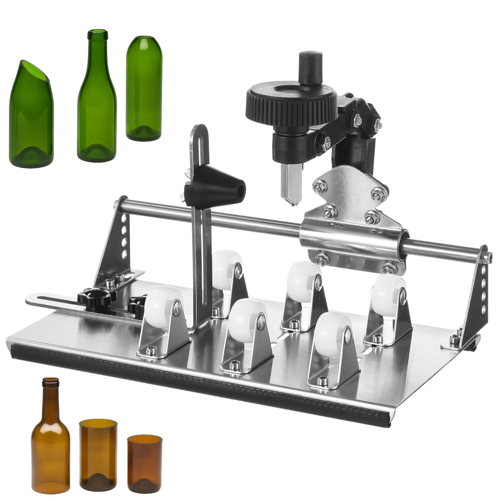 Homaisson Glasflaschenschneider, verbessertes Weinflaschenschneider-Set für alle Formen, Flaschenschneider & Glasschneider-Set, rund, quadratisch, Flaschenschneider, DIY-Bastelset