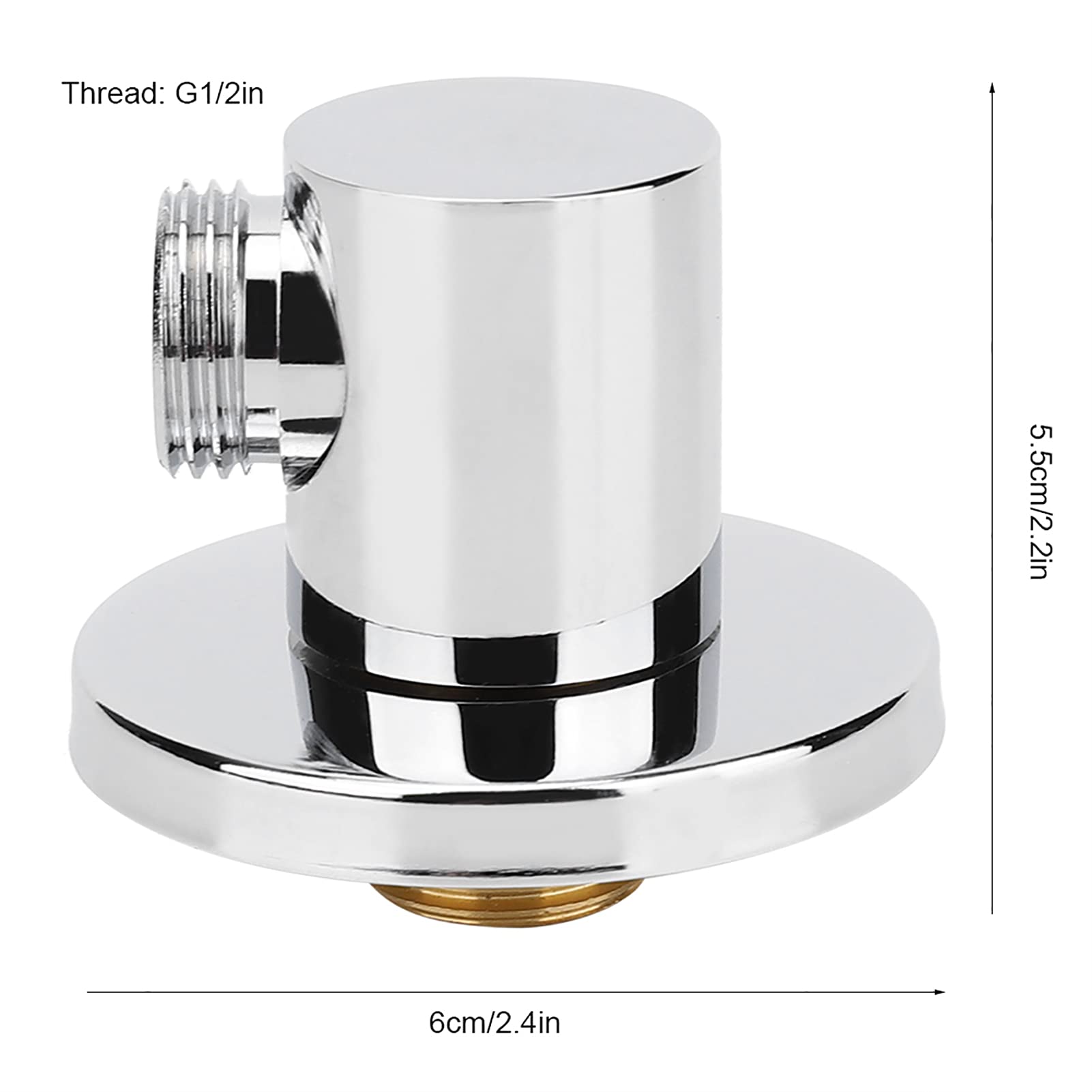 Connecteur de tuyau de douche G1/2in, coude d'alimentation murale sortie d'eau murale en laiton pour douche à main