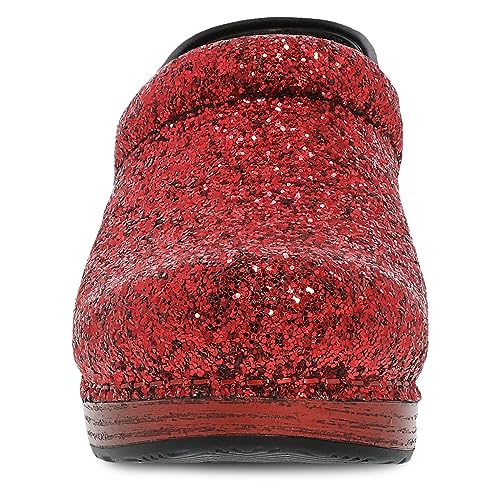 Image of Dansko Professional Glitter Slip-On Clogs for Women - Rocker Sole and Arch Support for Comfort - Shiny and Stylish Glitter Uppers