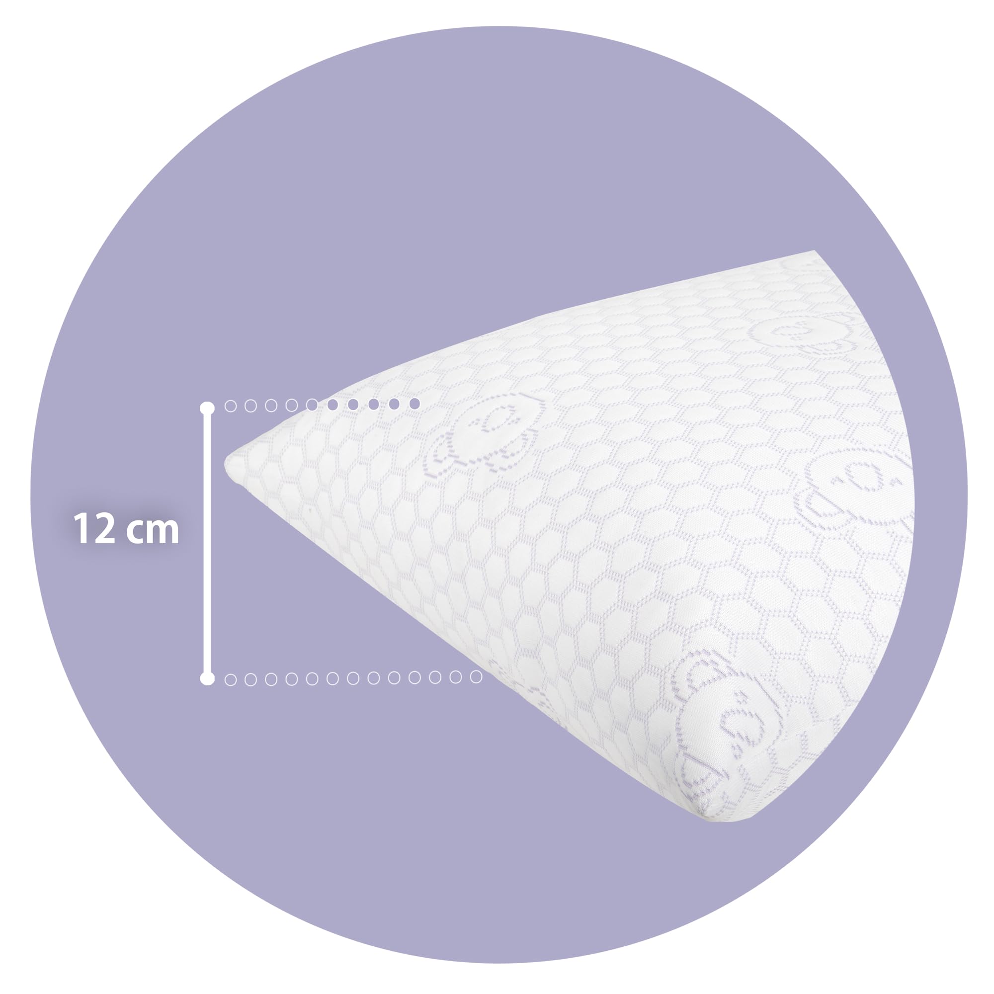 puckie – Dan Guanciale Letto H12cm Doppio Lato 1 Lato Memory Foam Morbido e Adattabile, 1 Lato Poliuretano Sostenitivo e Traspirante - Cuscino 42x72cm Made in Italy con Fodera 3D Protettiva Lavabile