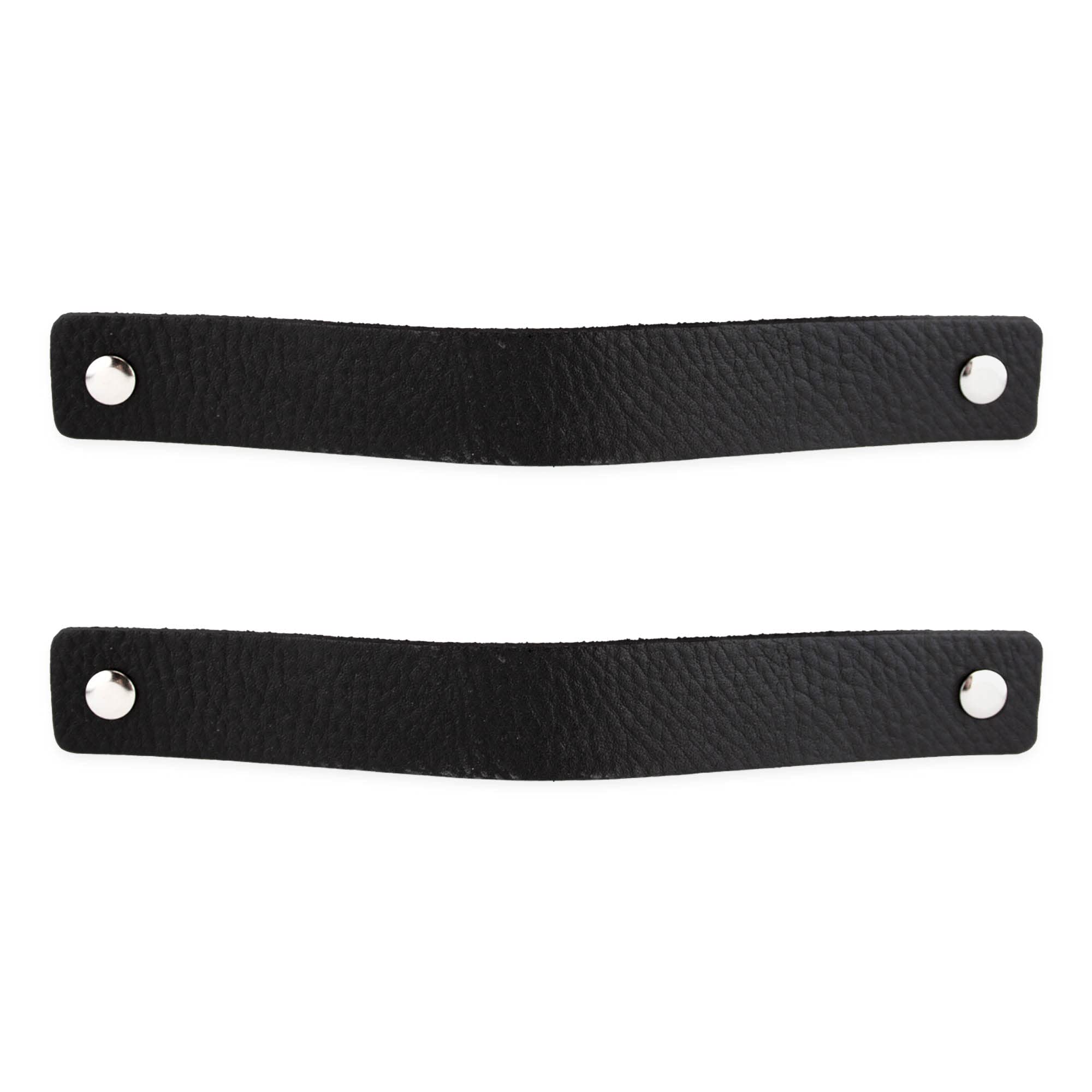 Brute Strength - Maniglie in pelle per mobili - Nero - 24 pezzi - 20 x 2,5 cm - Maniglia per mobili, maniglia per porte per cucina, bagno, armadi, comò, legno