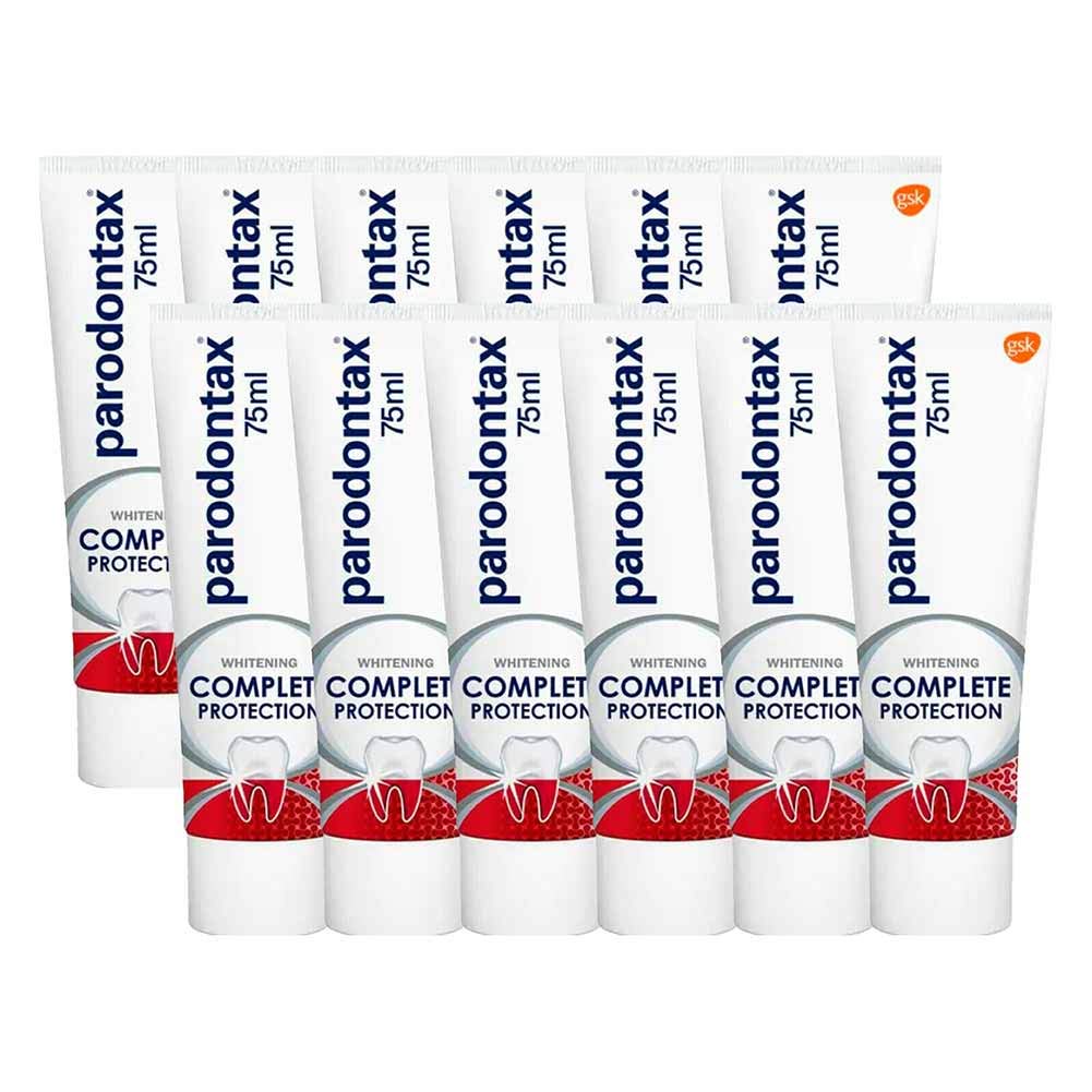Parodontax Complete Protection Whitening tägliche Zahnpasta | gegen Zahnfleischbluten 75 ml - 12 Pack