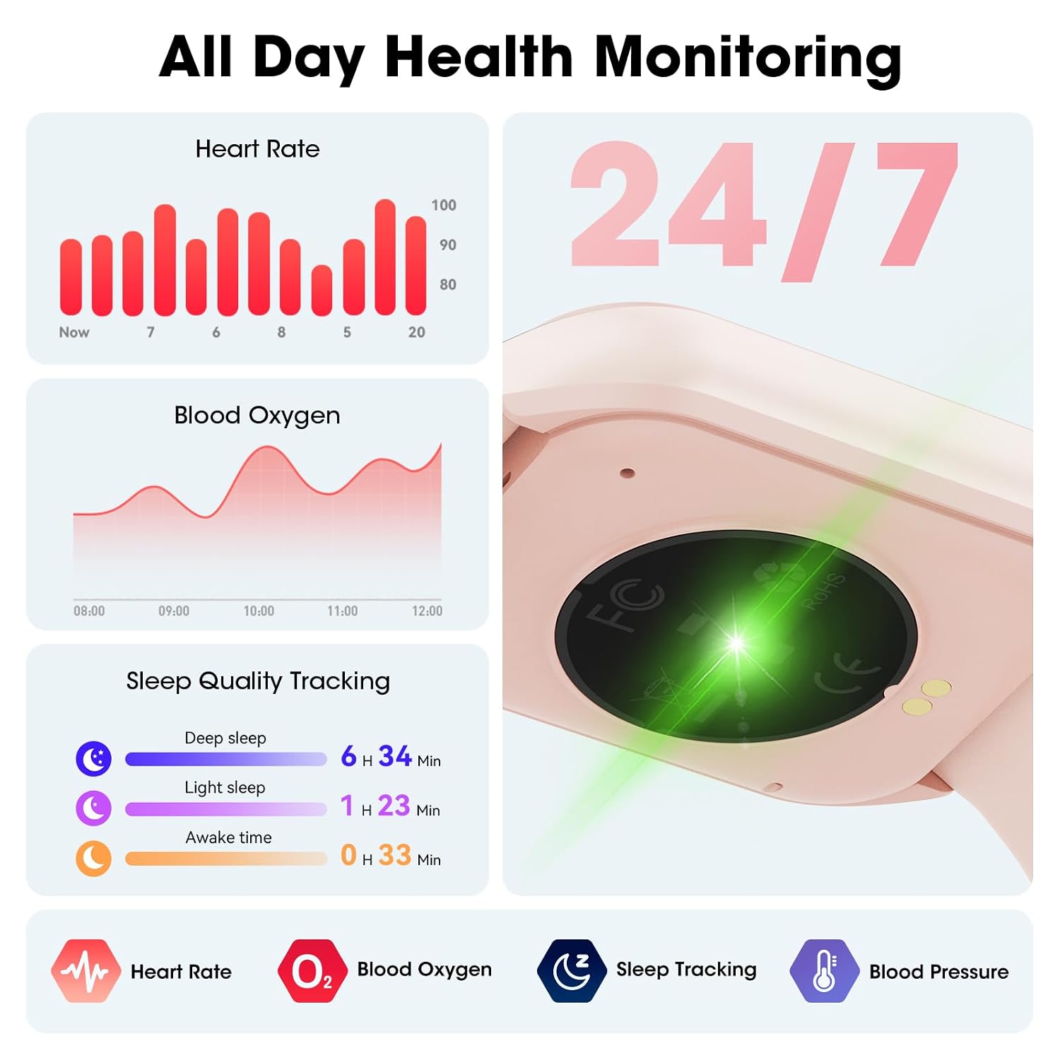 Smart Watch for Men Women, 1.85" HD Smart Watches (Answer/Make Call), Activity Fitness Tracker with Heart Rate Sleep Monitor Pedometer, 100+ Sport Modes, Fitness Watch for... - Image 4