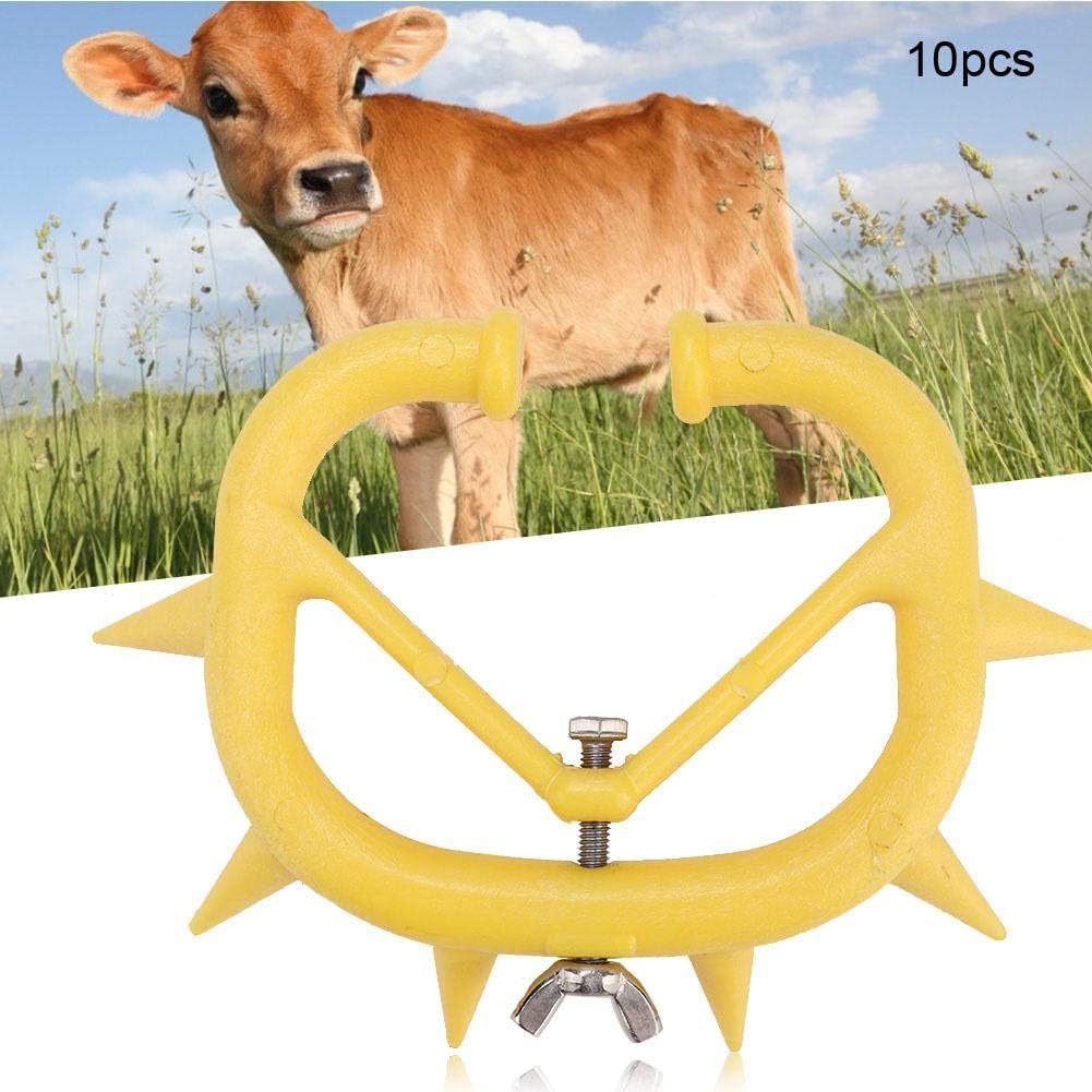 10pcs Anneaux de nez de veau-sevrage Bovins en plastique Vache de sevrage Outil de sevrage de vache Anneau à piquer Bovine Clip de nez Traite Stop Anti-Sucer La Traite Stop Produits Agricoles
