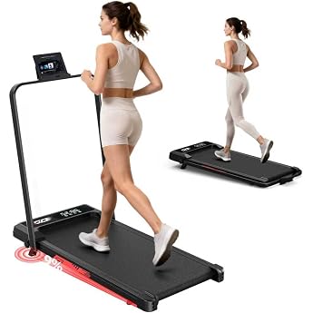 Folding Electric Treadmill with 9% Incline - Walking Pad Quiet Foldable Treadmill for Home and Office 10 km/h 3.0 HP Motor Shock Absorption LED Display Compact Pedal Mill