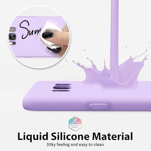 Miniatura 4 de oakxco Funda para teléfono Samsung Galaxy S8 con agarre de silicona líquida, bonita funda delgada y delgada de goma suave TPU lisa de gel para