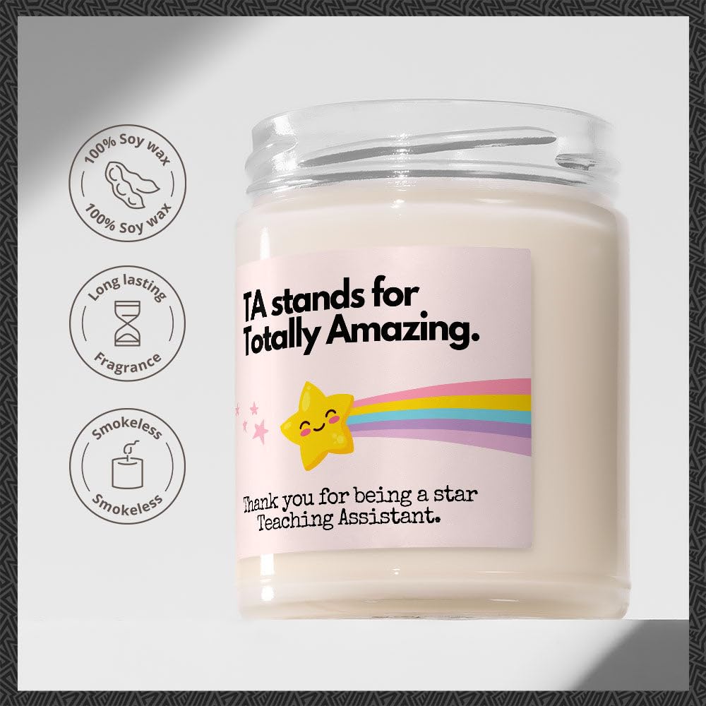 Teaching Assistant Gifts - Luxury Soy Wax - Vanilla, Jasmine, Sugared Almond - Makester, White - Image 2