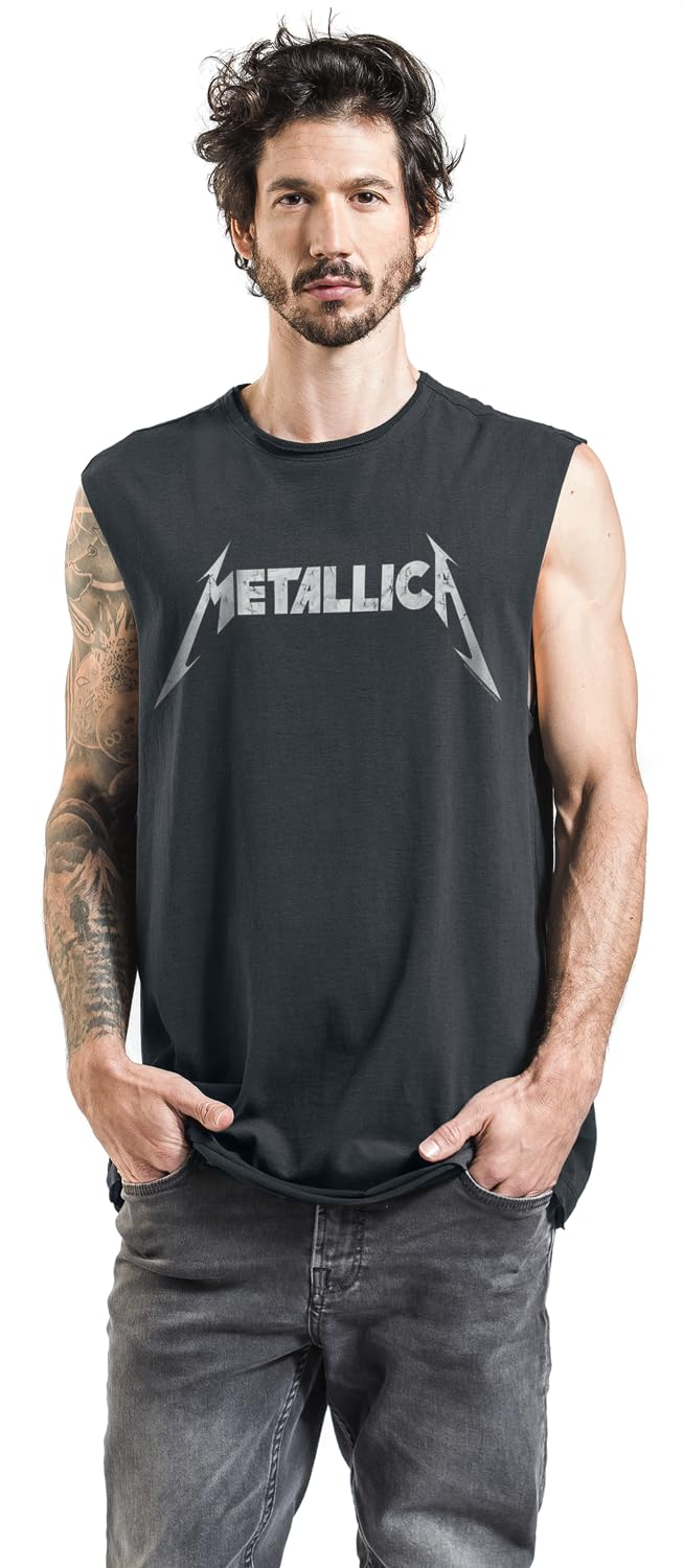 Metallica Amplified Collection - Logo Homme Débardeur Anthracite Regular/Coupe Standard