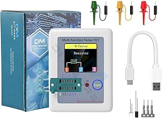 diymore Transistor Tester,Transistor Meter,LCR-TC1 Multi-Function Transistor Capacitor Tester ESR Tester Full Color Display Automatic Checker Detector for Diode Triode LCR ESR NPN PNP MOSFET