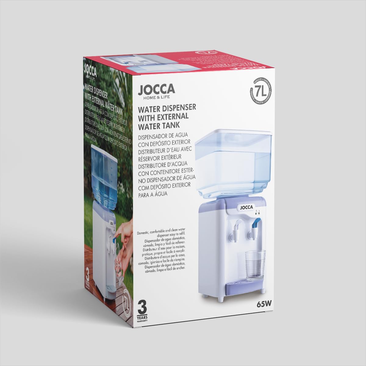 Jocca, Distributore Acqua Elettrico 7L, Display Digitale, Sistema di Raffreddamento