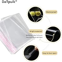 Vista 3 de 100 bolsas de celofán autosellantes de 4 x 6 pulgadas, bolsas transparentes para galletas, bolsa de celofán resellable para embalaje de regalos