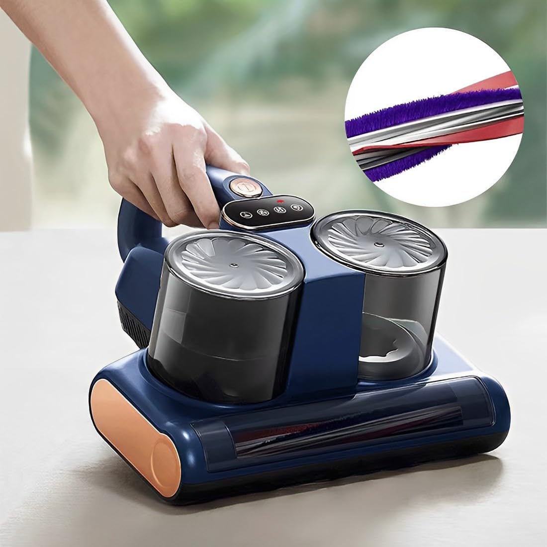Aspirador antiácaros para colchones, aspiradora antiácaros con UV-C, para alérgicos, elimina el 99,9% de alérgenos de colchones, camas y sofás, peso ligero, con cable, BYT02