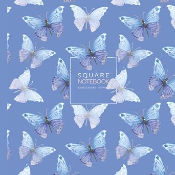 Square Notebook Butterflies Composition Notebook and Journal | 8.25 x 8.25 Inches | 130 Dotted Grid Premium Quality Pages | Matte Finish Cover