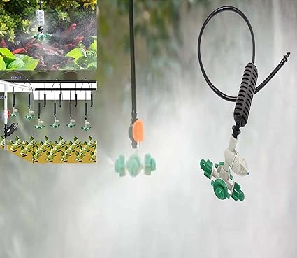 DIY Crafts Water Cooling System Summer Sprinkler Nozzle Spray Hose Dno6 24 Pieces Misting Kit, Included Pipe, Faucet Connector and Accessory