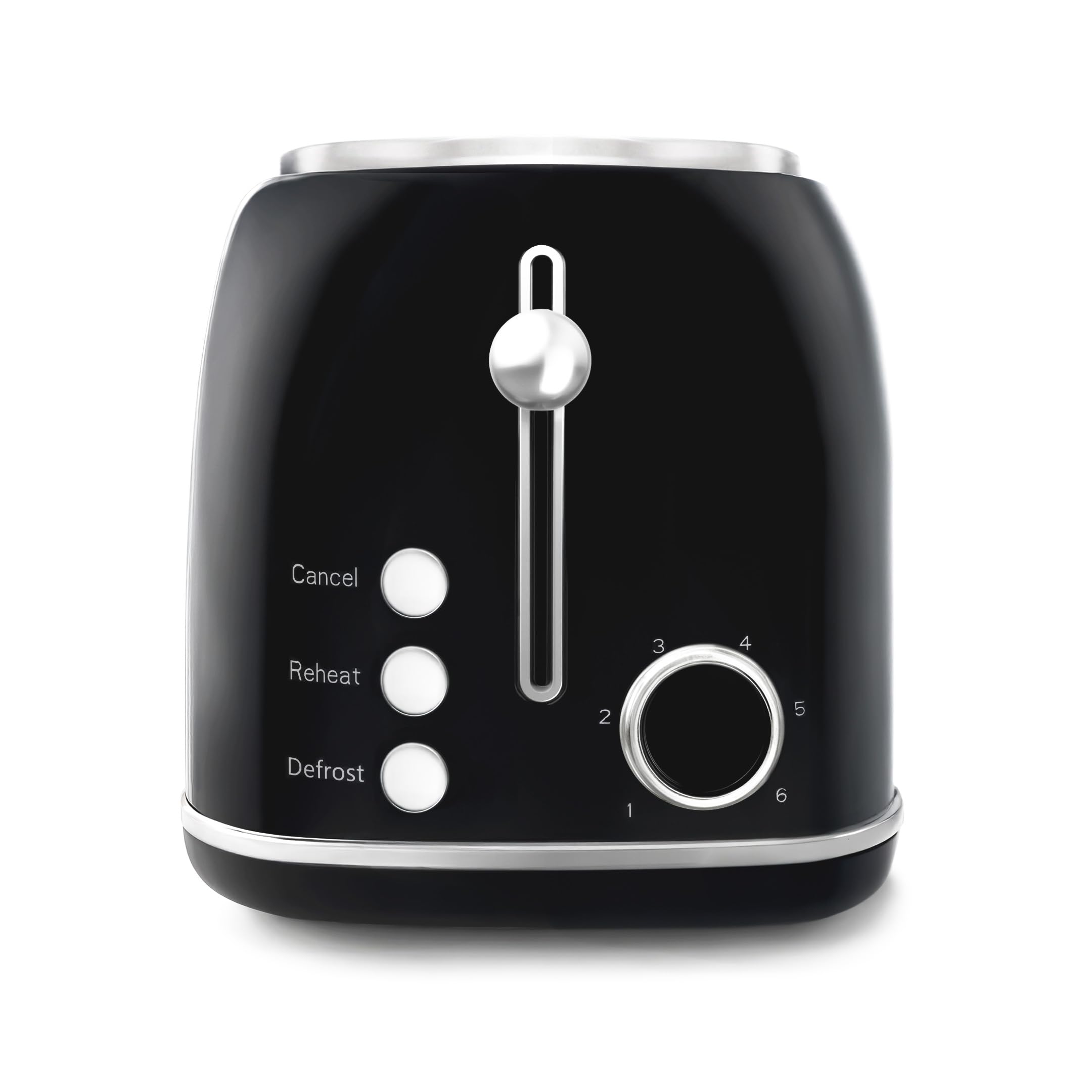 SWEISS Tostador GRV9 vintage, 2 ranuras, 6 niveles de potencia, Descongelación, Baguettes, Rápido y uniforme, Fácil limpieza, Bandeja recogemigas, Negro, 1500 W