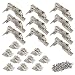 Produktbild Emuca 1013107 Pack aus 10 Topfscharnieren Ø35mm 165° mit sanftem Verschluss für sich halb überlappende Türen und Euro-Zusätze zum Festschrauben mit Verbindergehäuse