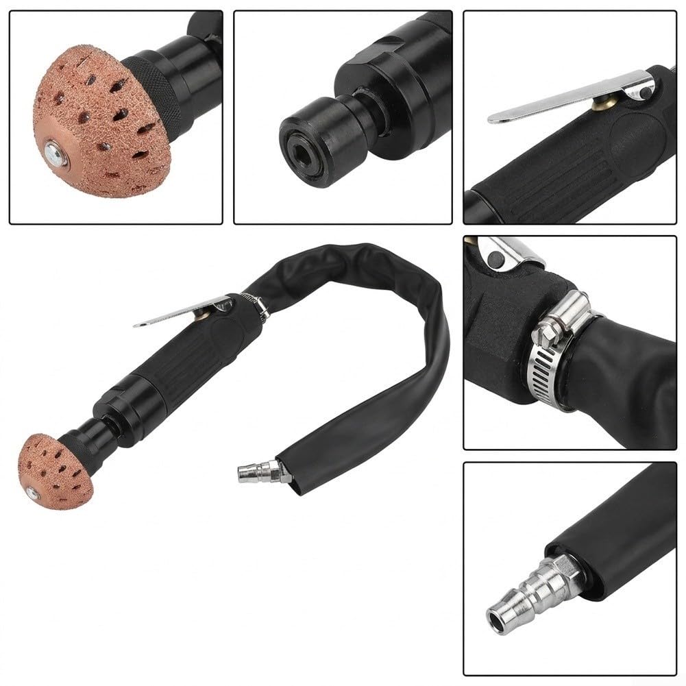 Pulidora neumática de neumáticos de baja 2500 RPM, herramienta de aire para reparación de ruedas de coche, camión, lijadora pulidora con rueda de 54.5 mm, acabado negro