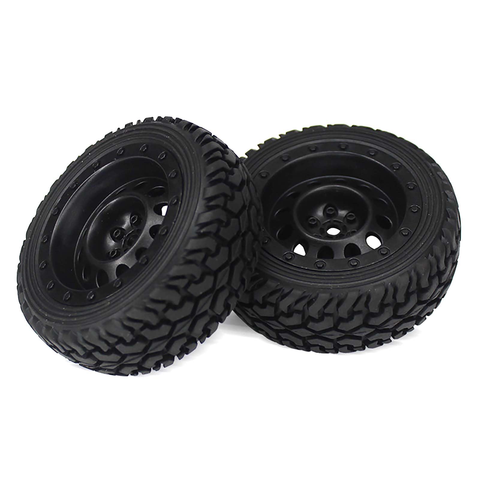 KEEDA Pneumatici in gomma da 75 mm e ruote per 1/10 RC On Road Car 1/16 RC Rally Car HSP 94123 HPI Kyosho Tamiya (nero e verde