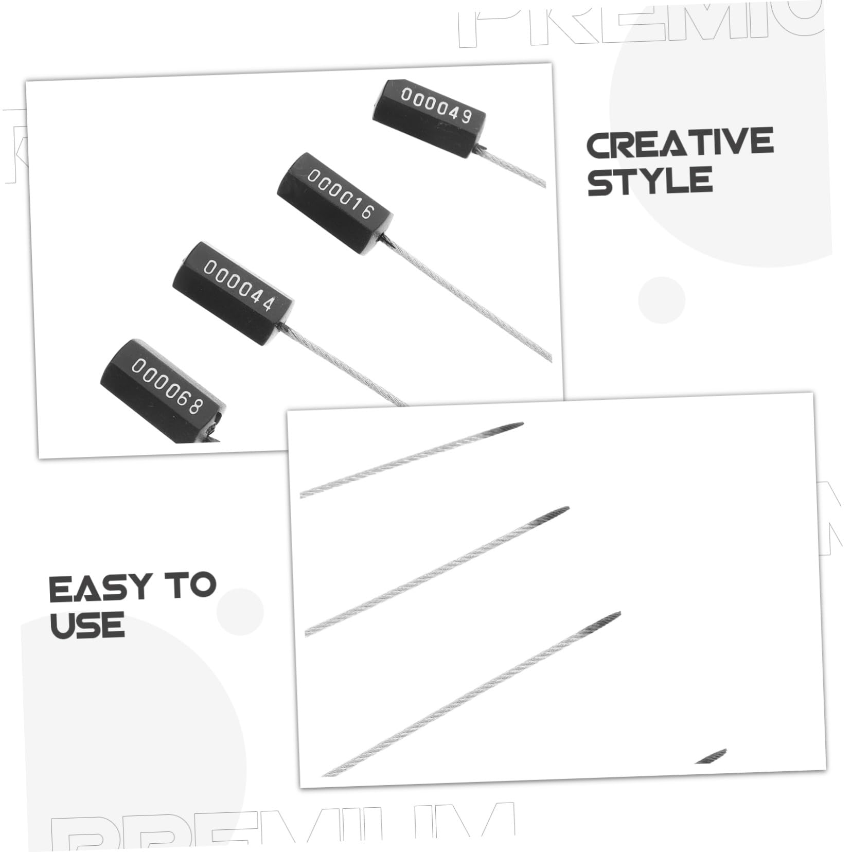 Zerodeko 100 Piezas Sellos de Seguridad de Cable de Acero Numerados Manipulación con Auto Bloqueo para Camiones Remolques Carga Etiquetas Plásticas y Metálicas para Seguimiento y Protección