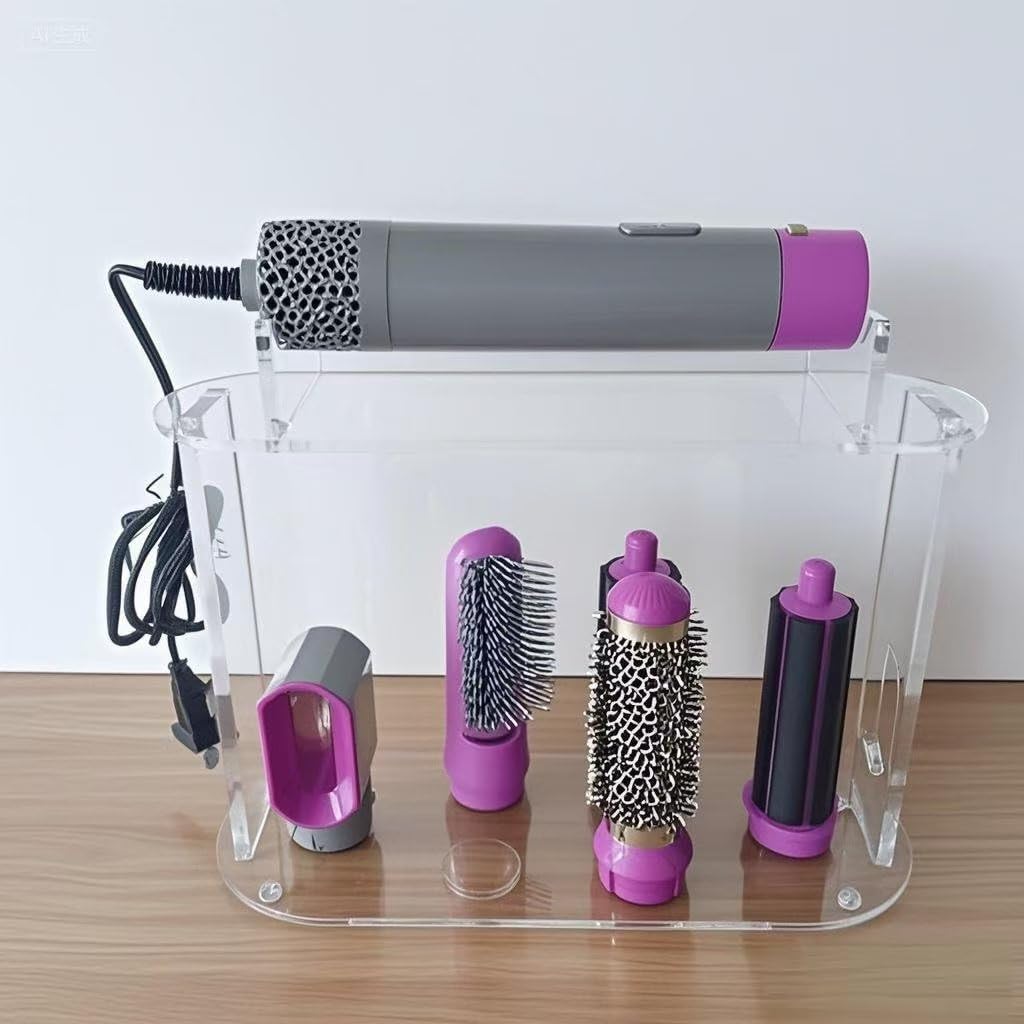 Airwrap Storage Stand Use for Dyson Airwrap Attachments, 6-Hole Storage Holder Stand Compatible with Dyson Airwrap, Acrylic Airwrap Accessories Organizer, for Bathrooms and Makeup Table