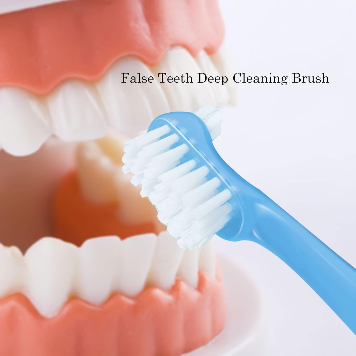 EvaGO 3 Pcs Denture Cleaning Brush with Multi-Layered Bristles and Ergonomic Rubber Handle Portable Denture Brush Double Sided Brush for False Teeth Cleaning (Blue, Purple, Orange) : Health & Household