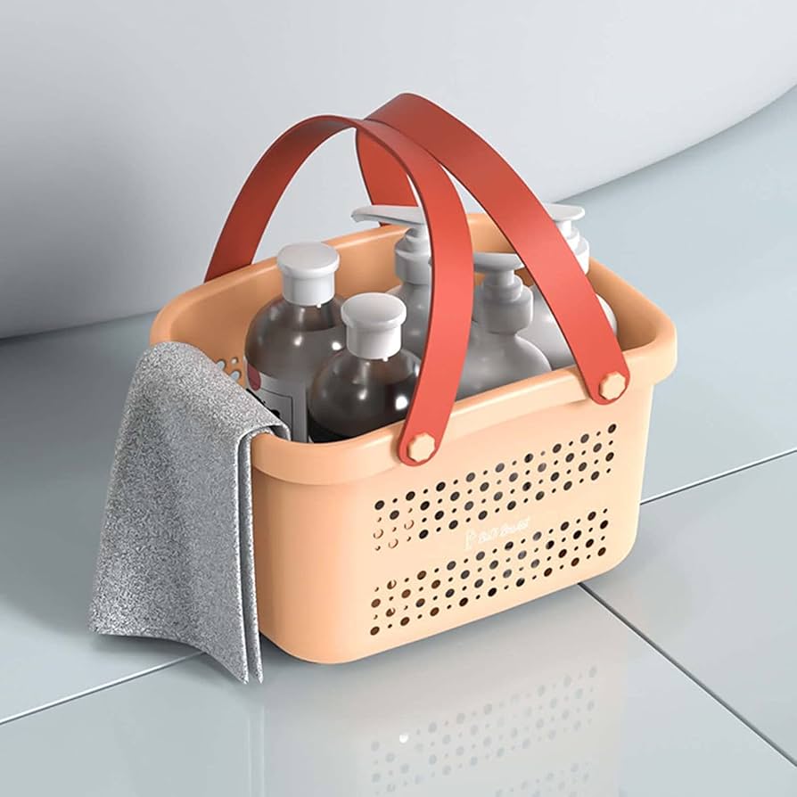 お風呂 バスルームバスケット カゴ 持ち運び お風呂収納バスケットス (淡い黄色 Amazon｜お風呂 カゴ 持ち運び かご バスルーム収納バスケット お風呂