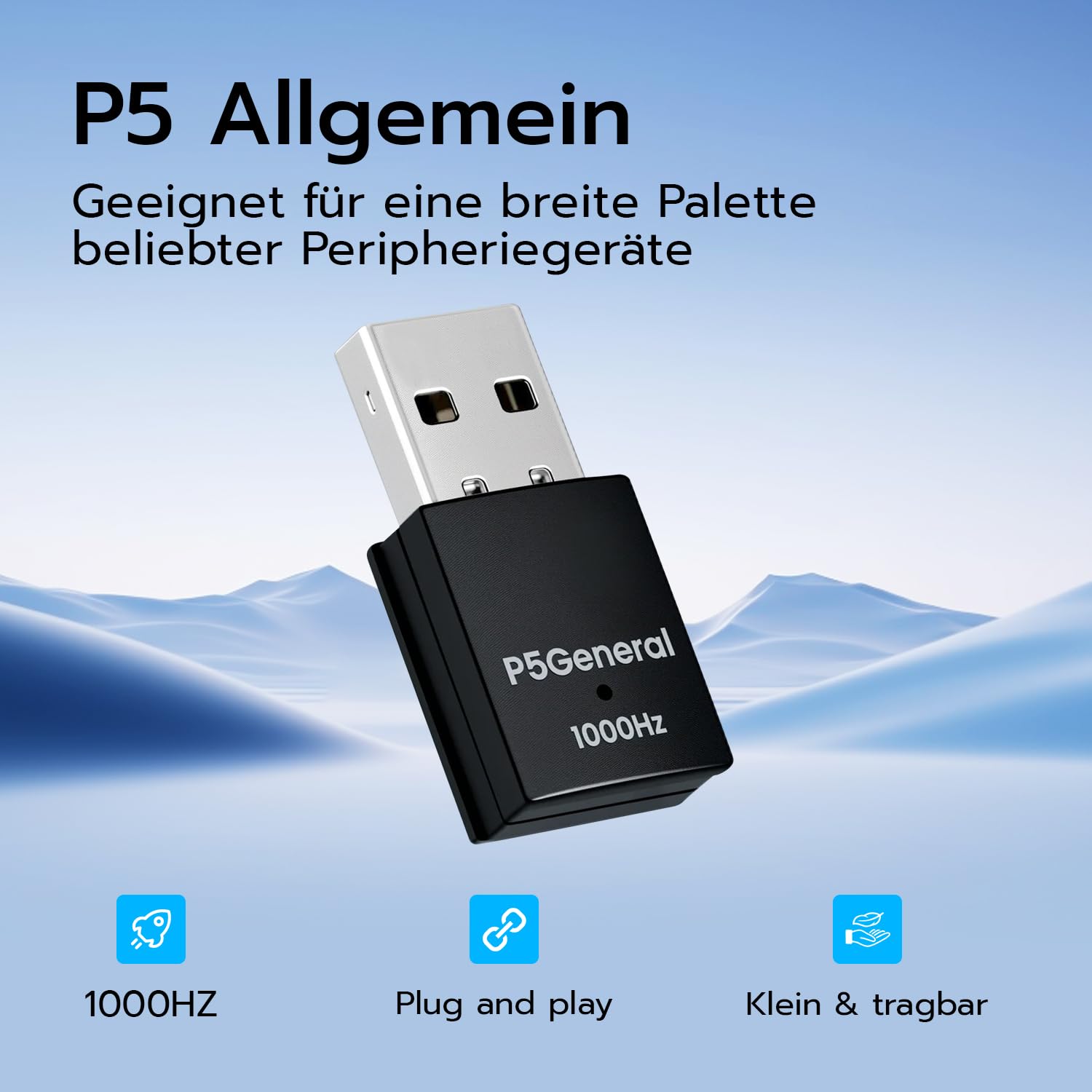 Besavior P5 General Adapter Kompatibel mit PS5/Slim/PRO – Unterstützt HITBOX, XIM Matrix, ReaSnow S1, Raspberry Pi | Plug-and-Play 1000Hz Gaming Adapter für PS5-Spiele – Schwarz