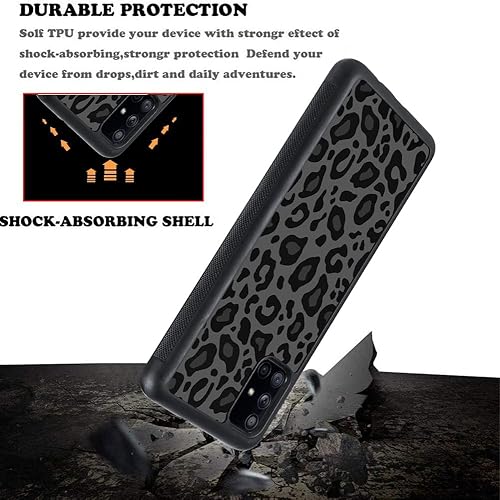Miniatura 3 de KANGHAR Funda compatible con Galaxy Note 10 Plus, diseño de leopardo negro, textura de neumático antideslizante + funda protectora de TPU resistente