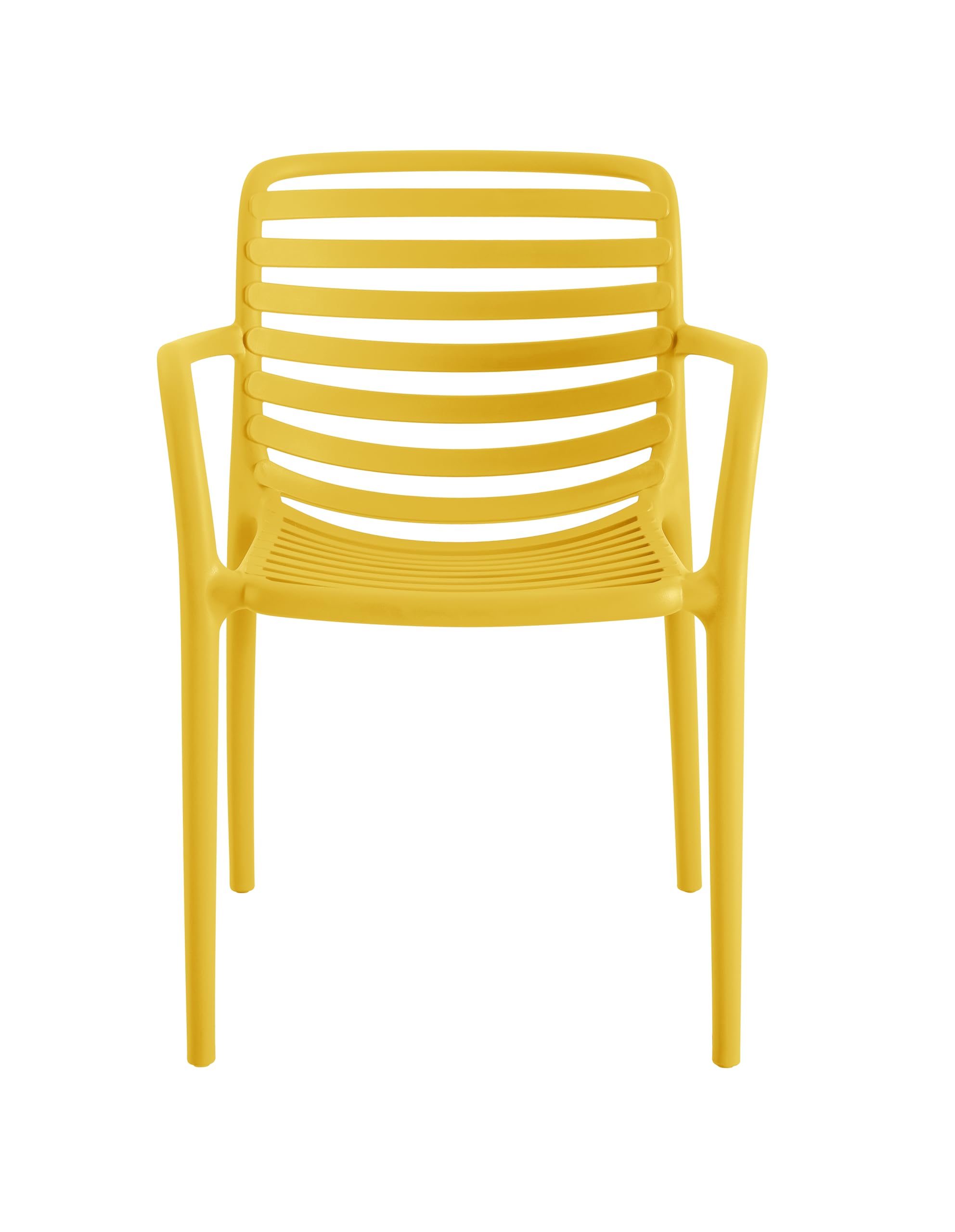 METRO Professional Silla apilable con reposabrazos Gastro Elaria, plástico, Amarillo Mostaza