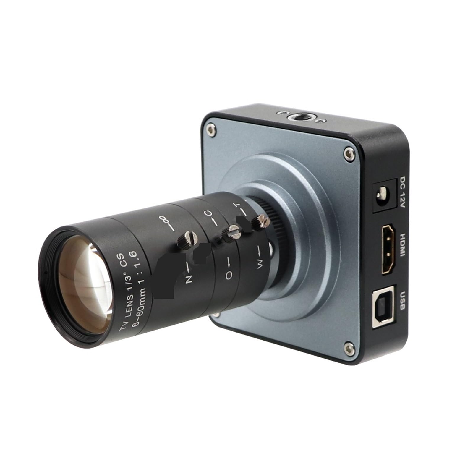 Microscope Lens 1080p Streaming Webcam Full HD Industrial Electronic Video Microscope Camera with 6-12mm/60mm Lens(A)