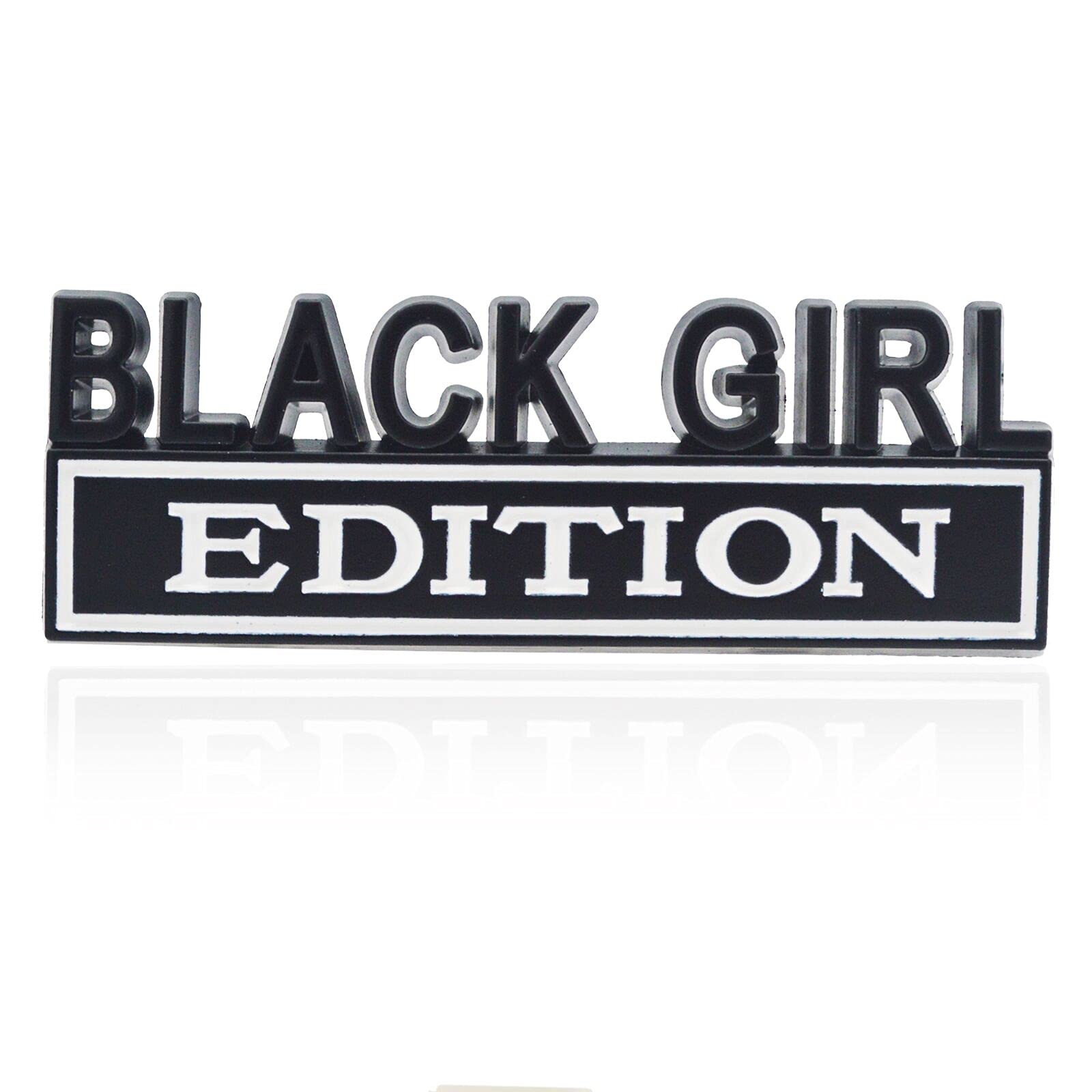 Universal Black Girl Edition Emblem Sticker Replacement Car Truck SUV Compatible with Ford F150 Jeep Dodger Chevrolet Badge Tailgate Badge Front Grille Hood Trunk (Black+White)