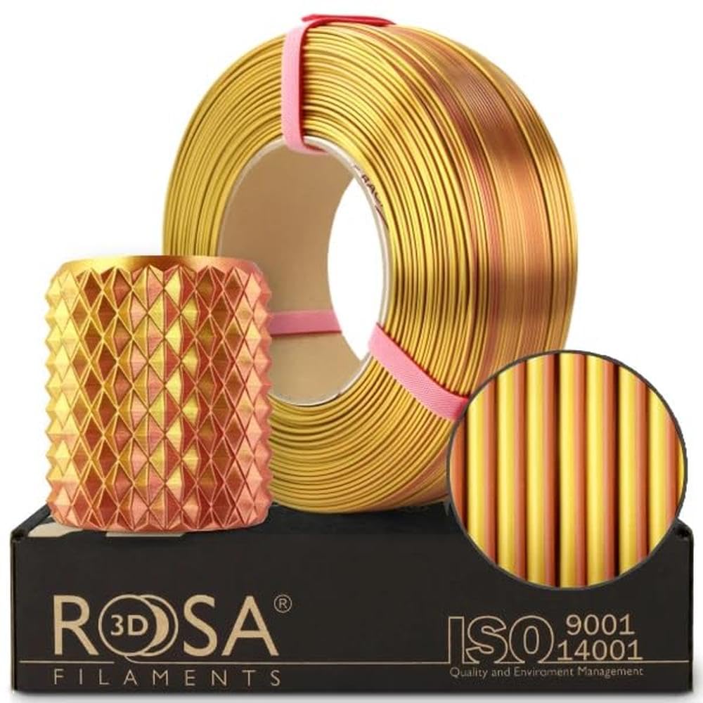 ROSA3D PLA Magic Silk Filament 1,75 mm do drukarek 3D, Złoto-miedziany Refill 1 kg