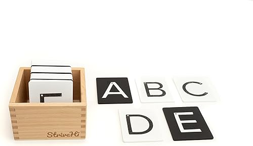 Miniatura 8 de Montessori - Juego de letras de papel de lija  Tarjetas minúsculas y mayúsculas en blanco y negro  Herramienta de aprendizaje sensorial del alfabeto