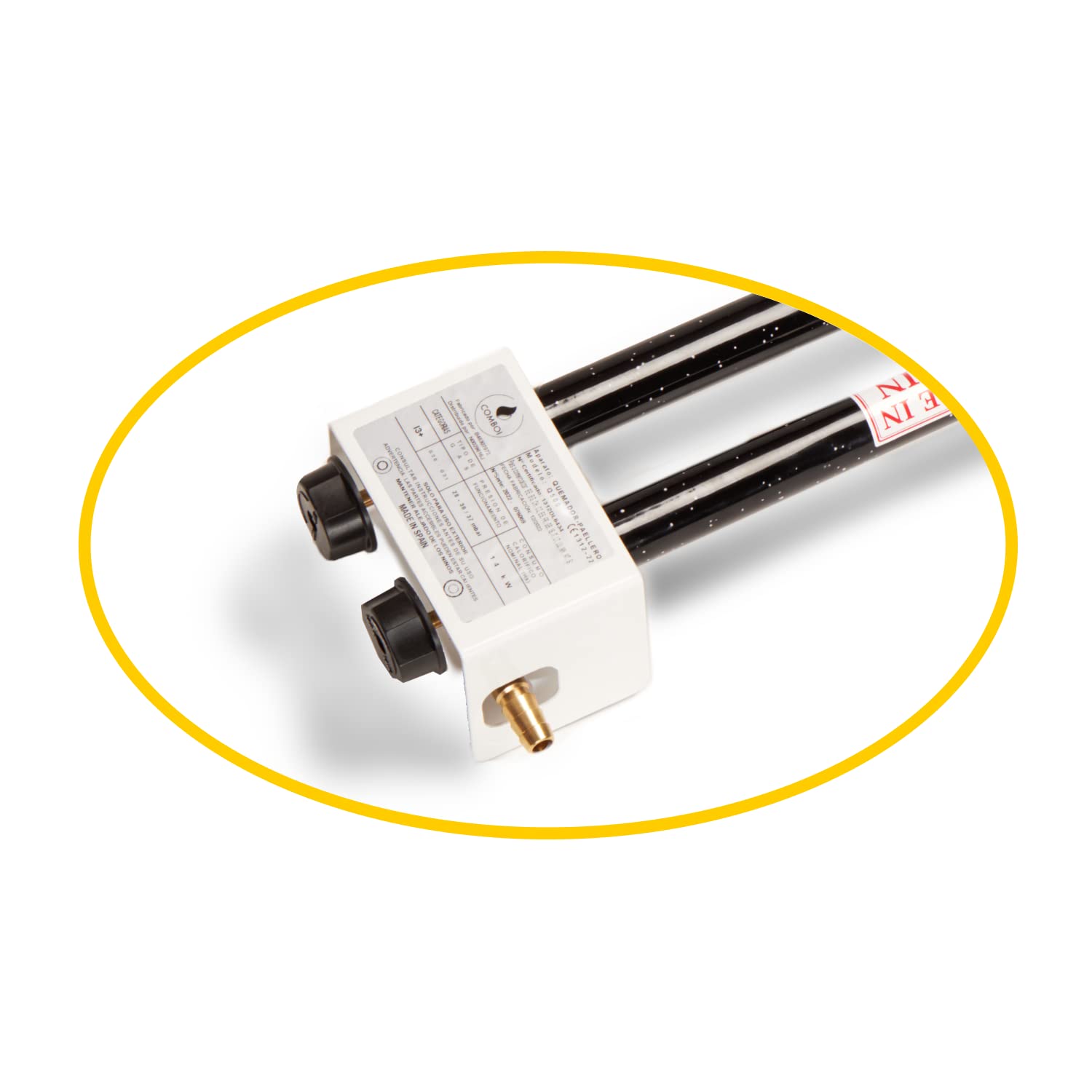 COMBOI - Quemador 40cm - paellero de gas butano-propano, hornillo de gas, incluye recetas e instrucciones de montaje y conservación, productos fabricados en España. (40 CM)