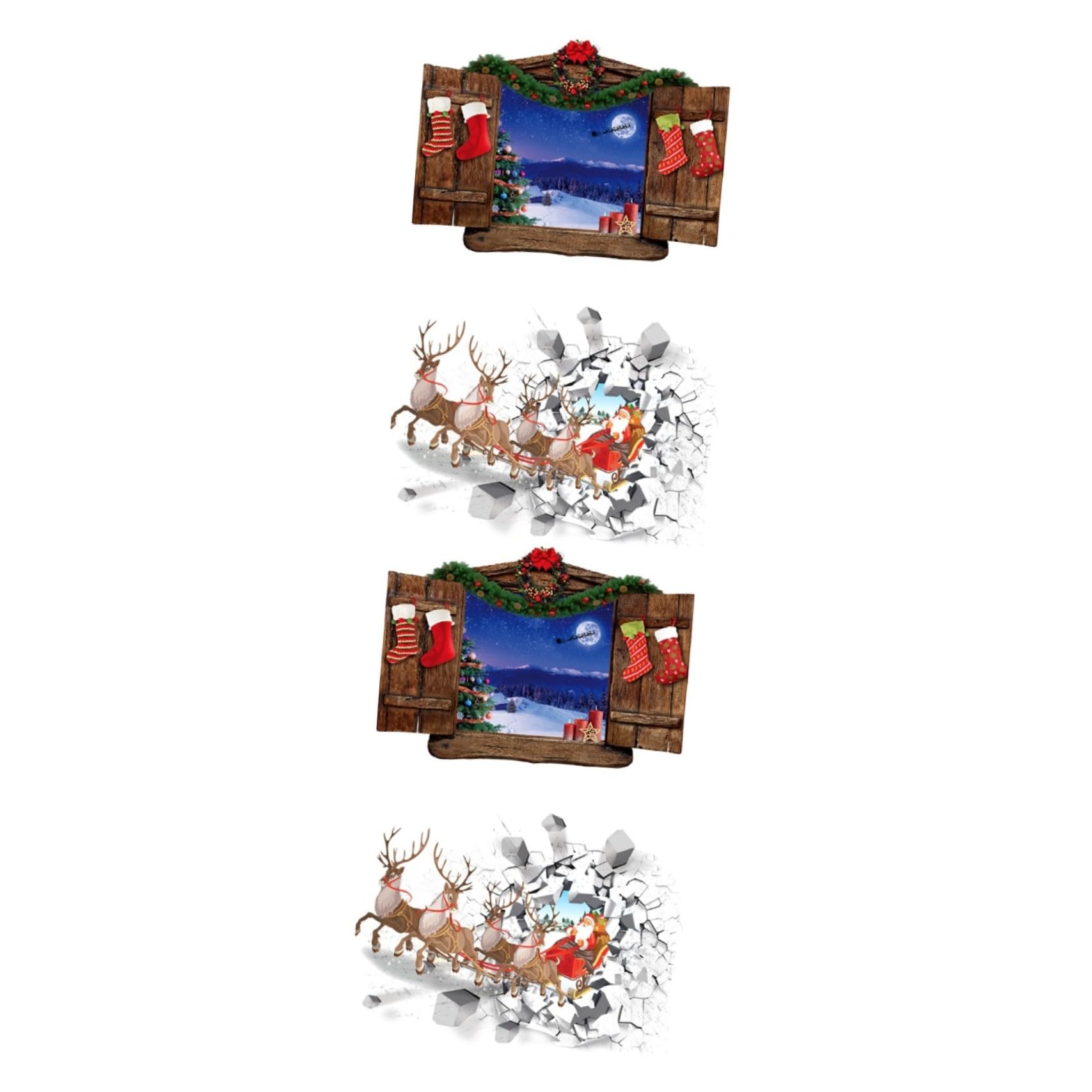 Autocollant de fenêtre de Noël jojofuny pour décorer facilement les vitres 4pcs