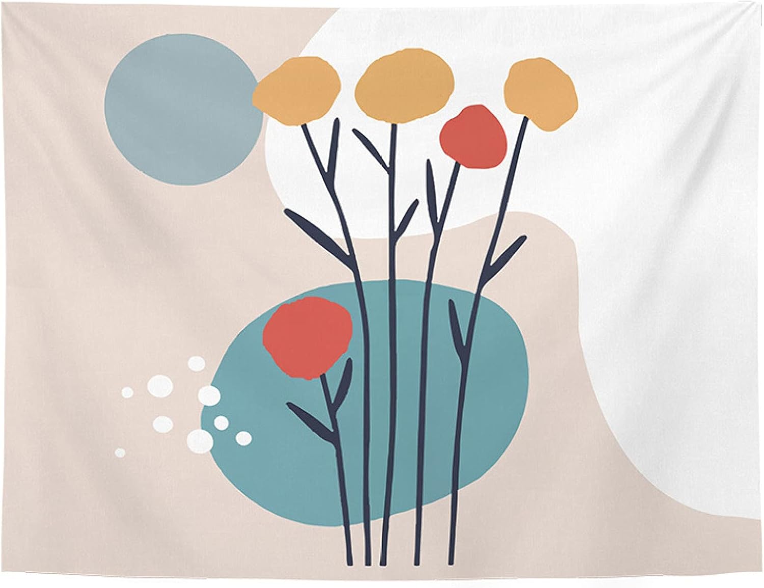 ファブリックポスター タペストリー 北欧 線画 おしゃれ ナチュラル シンプル モダン アート 癒し 0 150cm 部屋 飾り付け インテリア 布 デザイン 撮影背景布 日本最大の