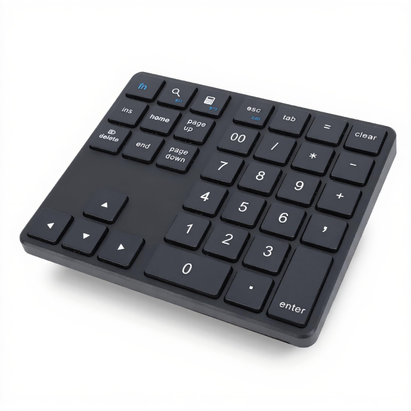 Annadue Teclado Numérico Bluetooth, Teclado Numérico Inalámbrico Portátil Ergonómico Ultradelgado, Teclado Numérico USB de 35 Teclas para Teléfono Inteligente de Escritorio OS X (Black)