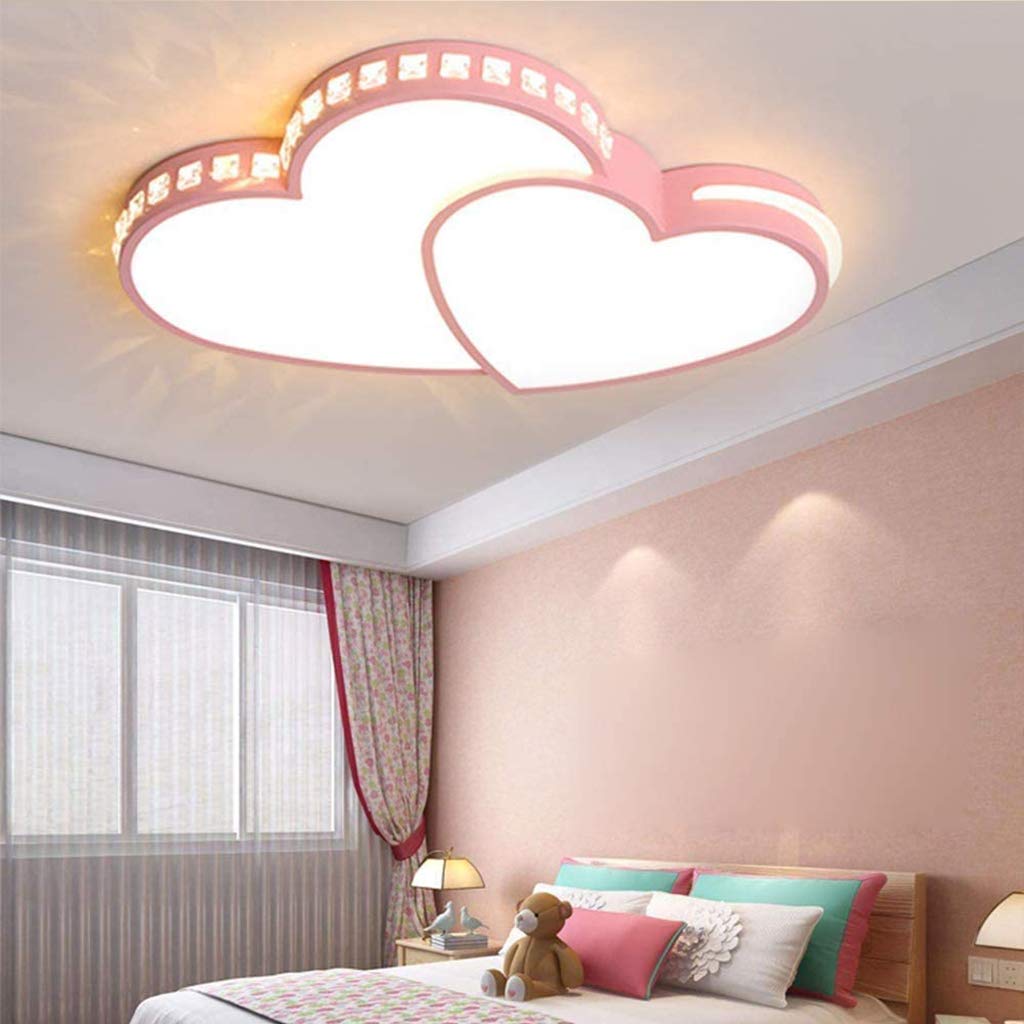 Lampada Per Cameretta Per Bambini Plafoniera A LED Dimmerabile Design A Forma Di Cuore Lampada Da Soffitto Ragazze Ragazzi Con Telecomando Cartoni Animati Camera Dei Bambini Lampadario,62cm(36w)