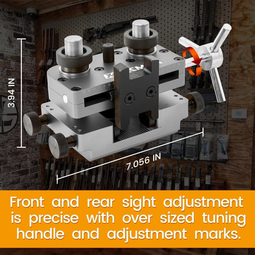 Applicable Type Pistol Sight Pusher Tool with Heavy-Duty Construction and Rotatable Sight Prong,Gun Smithing Tools and Sight Adjustment Removal Tool, Grey and Black