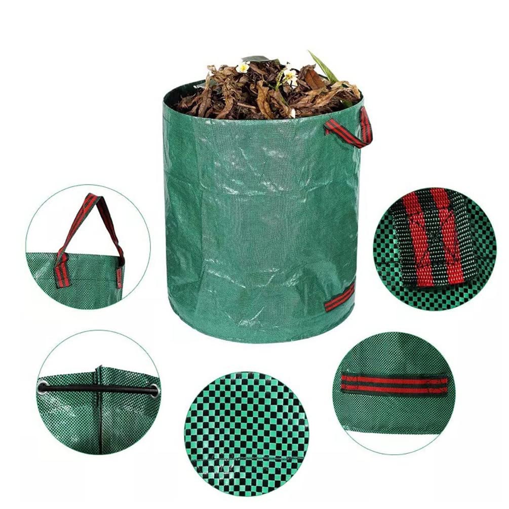 Confezione da 2 Sacchi da Giardino di Grande Volume, Sacchi da Giardinaggio Riutilizzabili da 400L per Impieghi Pesanti, Sacco per Rifiuti di Foglie da Giardino
