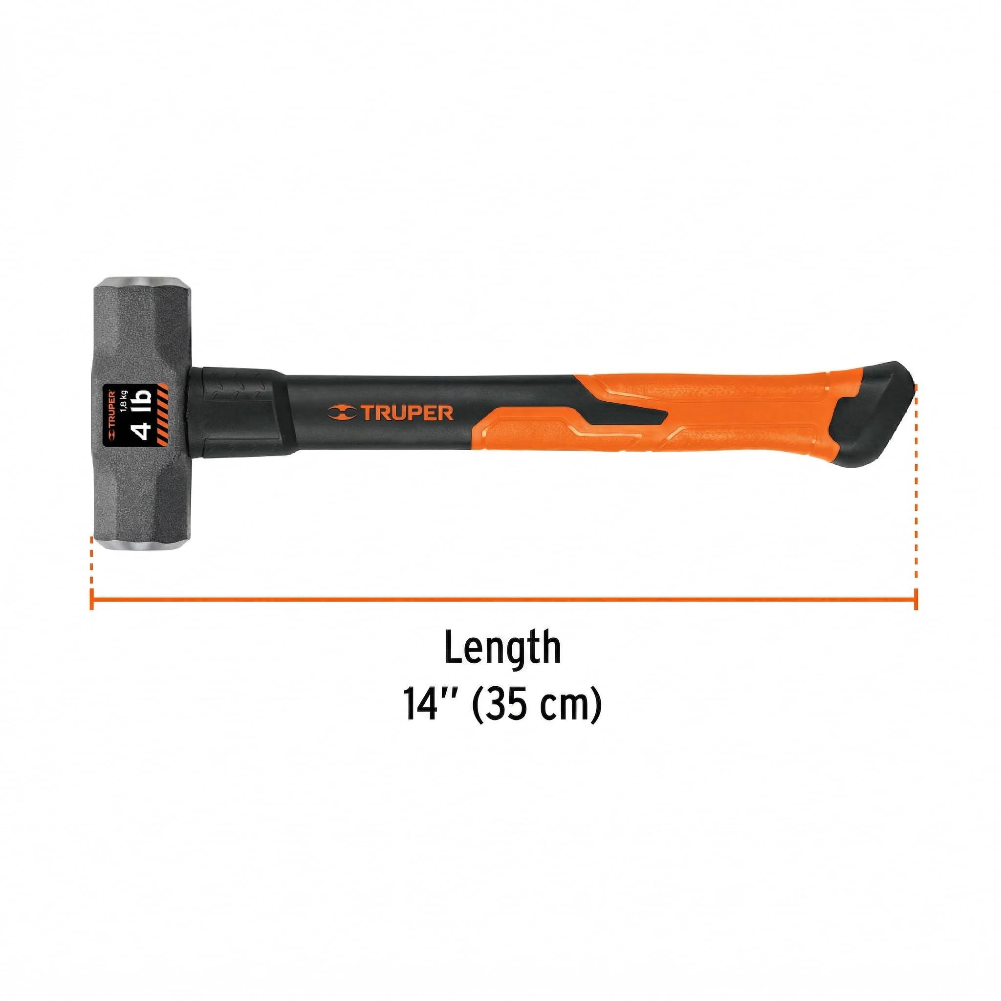 TRUPER MD-3F Marteaux de luge, manche en fibre de verre de 35,6 cm, 1,4 kg