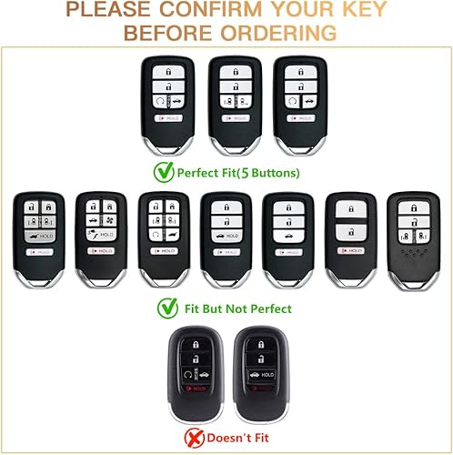 Miniatura 2 de 1797 Funda para llavero para Honda Civic Accord CRV Pilot Passport Insight, accesorios brillantes para llavero remoto de automóvil, protector de 5