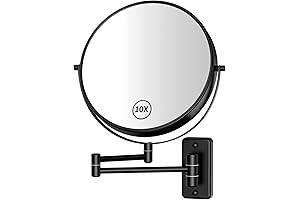 8" Double-Sided Magnifying Retractable Mirror Wall Mount