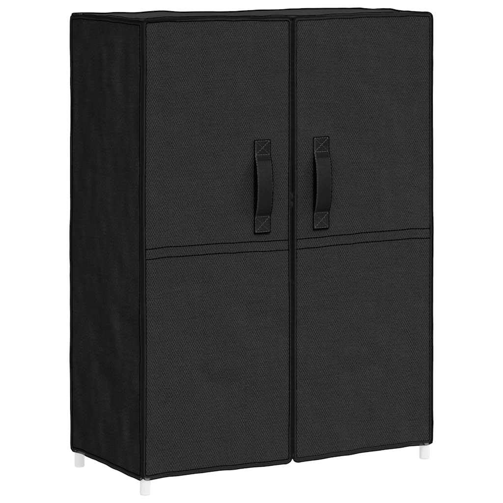 Zapatero negro 60 x 28 x 90 cm con 5 estantes, funda de tela no tejida resistente, marco de acero, ahorra espacio y moderno, incluye fijación a la pared para pasillo, dormitorio y salón